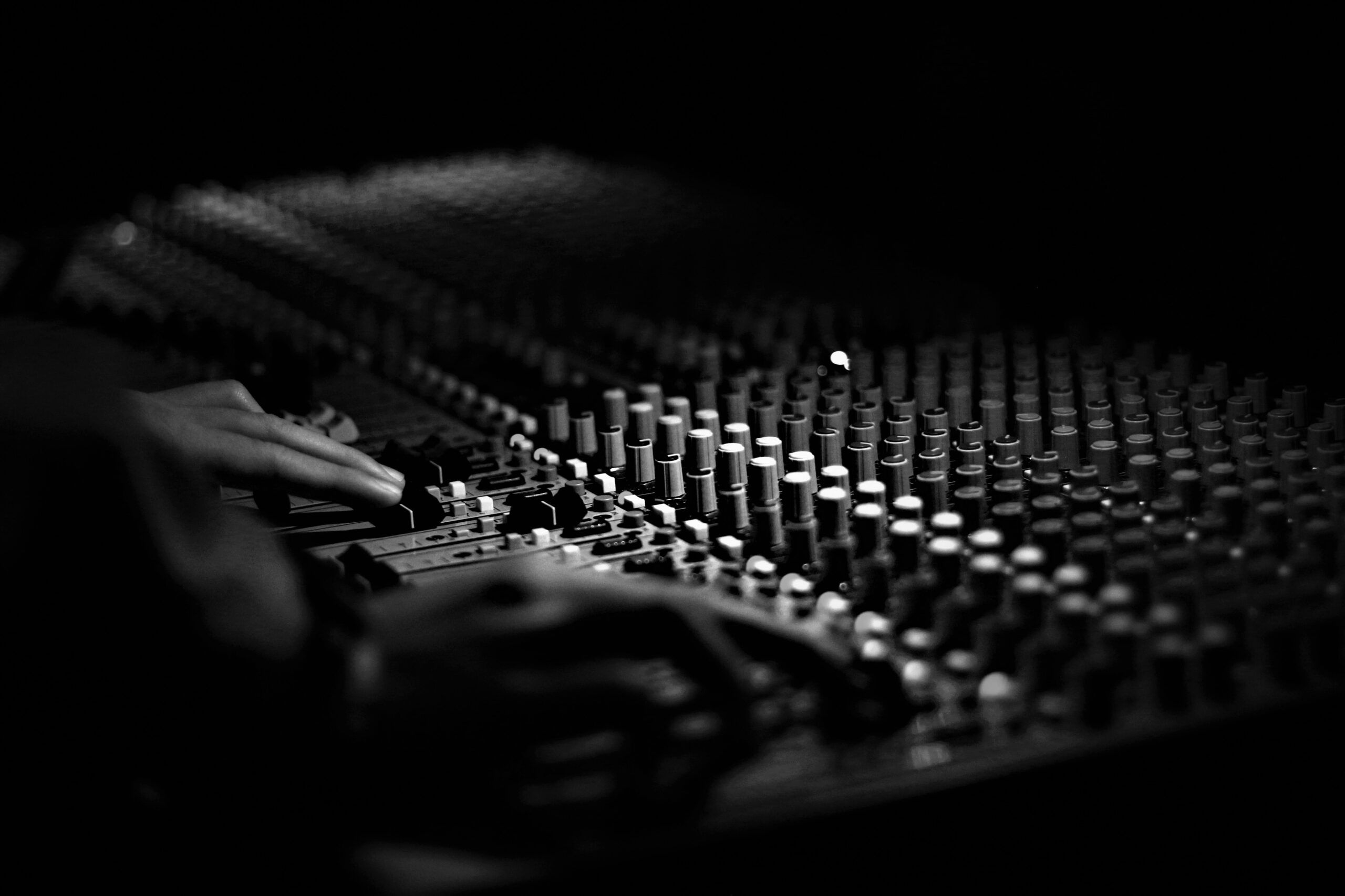soundboard must have sounds - grayscale photography of mixing console